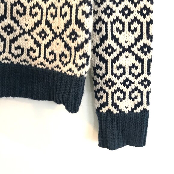 American Eagle sweater women's size S wool crochet fisherman coastal nautical - Picture 4 of 8